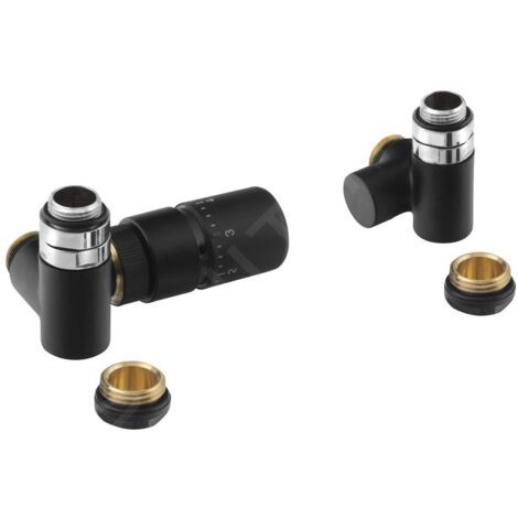 Sapho Corner Combi - Jeu de raccordement thermostatique, version gauche, noir mat CP3021BS