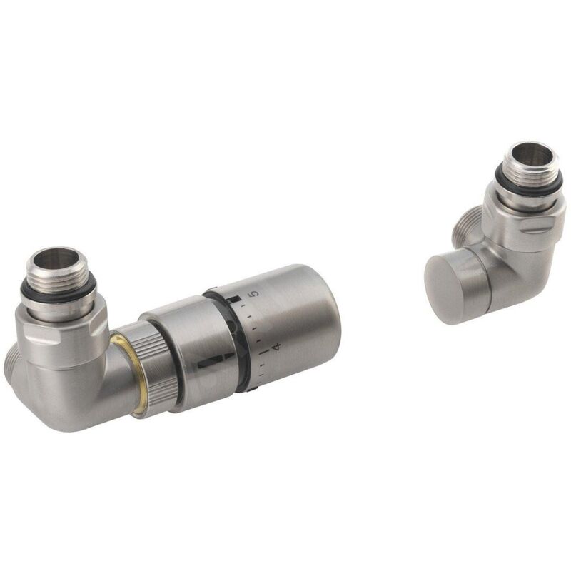 Sapho - Corner - Jeu de raccordement thermostatique, version gauche, inox brossé CP1511LS