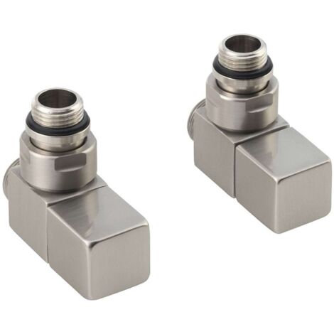 Sapho Cube - Juego de conexión para válvulas manuales de esquina, acero inoxidable cepillado CP4510S