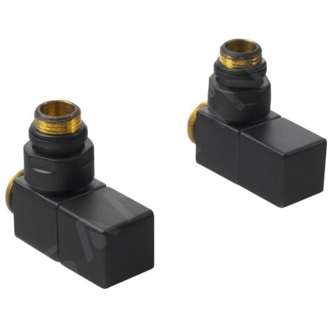 Sapho Cube - Kit de raccordement de vannes d'angle manuel, noir mat CP4510BS