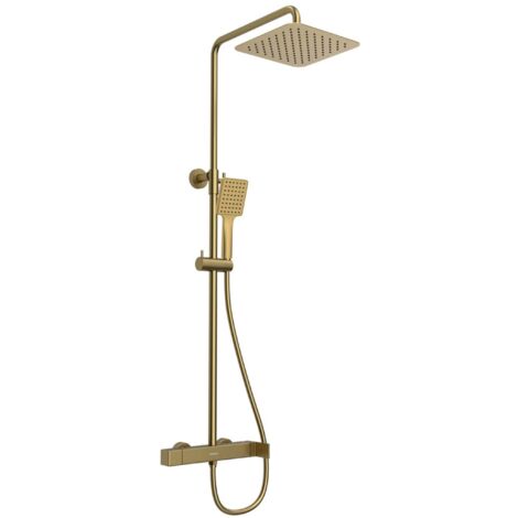 Sapho Cubemix - Set de douche avec mitigeur, 25x25 cm, doré mat CM139GB