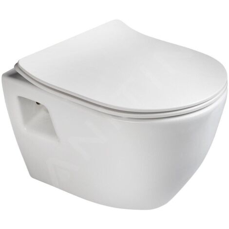 Sapho – Cuvette pour WC suspendu céramique blanche – Dimensions 355 x 355 x 500 mm – Évacuation arrière – TP325