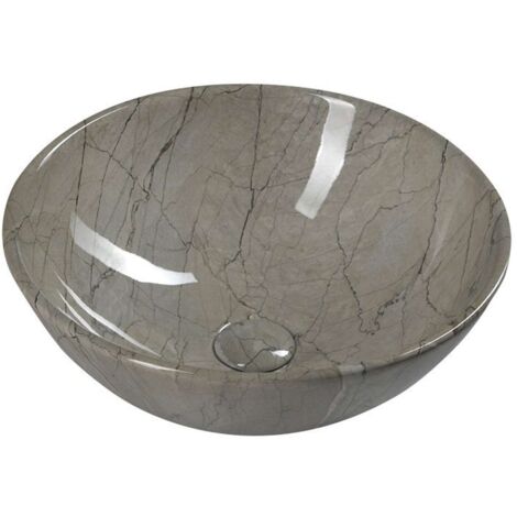 Sapho Dalma - Aufsatzwaschtisch, Durchmesser 42 cm, ohne Hahnloch, ohne Überlauf, grigio MM113