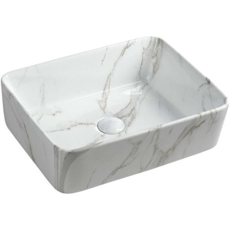 Sapho Dalma - Lavabo da appoggio, 475x375 mm, senza foro per rubinetto, carrara MM517