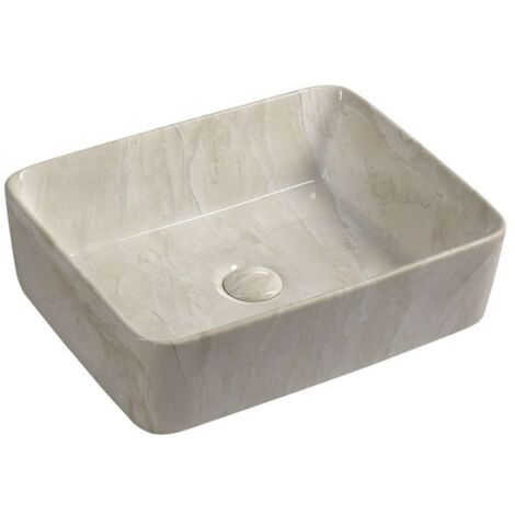 Sapho Dalma - Lavabo da appoggio, 475x375 mm, senza foro per rubinetto, marfil MM527