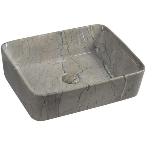 Sapho Dalma - Lavabo para encimera, 48x38 cm, sin agujero para grifo, grigio MM513