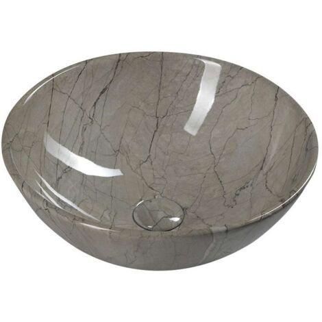Sapho Dalma - Lavabo sobre encimera, diámetro 42 cm, sin orificio para grifo, sin rebosadero, grigio MM113