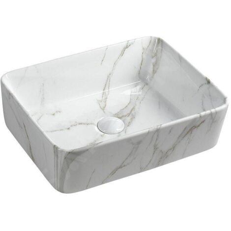 Sapho Dalma - Vasque à poser, 475x375 mm, sans trou pour robinet, carrara MM517
