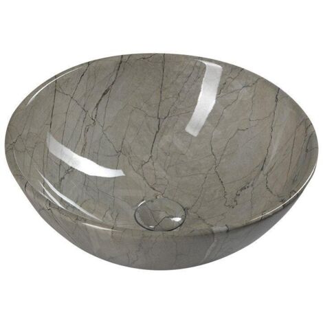 Sapho Dalma - Vasque à poser 585x390 mm, diamètre 420 mm, sans trop-plein, sans trou pour robinet, grigio MM113