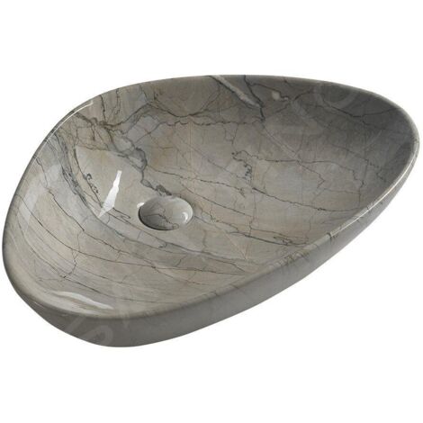 Sapho Dalma - Vasque à poser 585x390 mm, sans trop-plein, sans trou pour robinet, grigio MM213