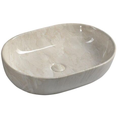 Sapho Dalma - Vasque à poser, 590x420 mm, sans trou pour robinet, marfil MM427