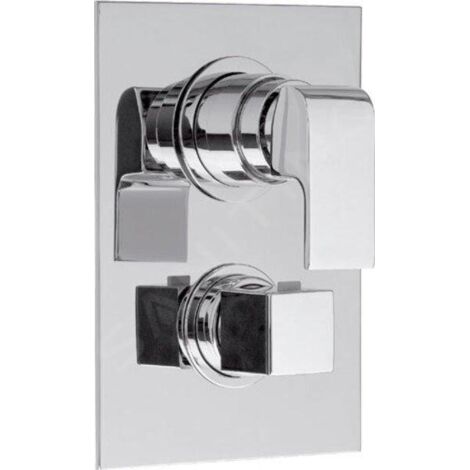 Sapho Dimy - Mitigeur thermostatique encastré de douche, avec corps d'encastrement, 3 sorties, chrome DM393