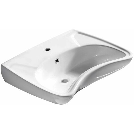 Sapho Disabled - Waschtisch 595x45,1 cm, barrierefreis (3001), mit Überlauf, 1 Hahnloch, weiß 10TP60060