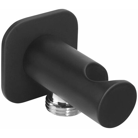 Sapho Docce - Presa d'acqua a muro con supporto doccia, nero opaco SG403NE