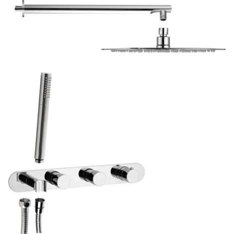 Sapho Docce - Set doccia termostatico ad incasso, con corpo, diametro 30 cm, cromo MB623-01