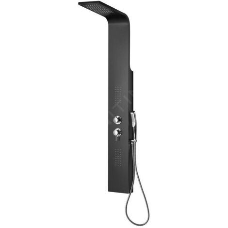 Sapho Douches - Panneau de douche Jacob avec mitigeur, 200x1500 mm, noir mat WN683