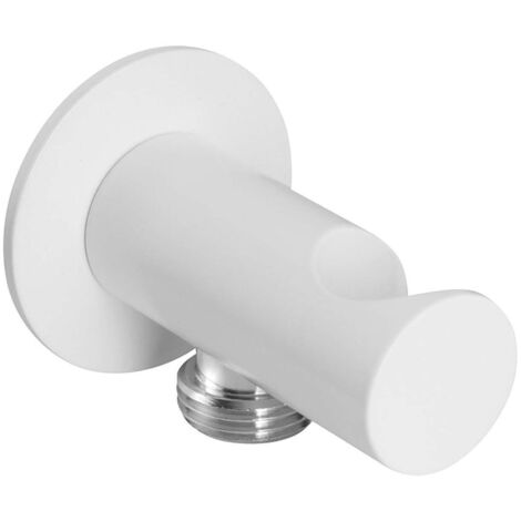 Sapho Duchas - Codo de pared con soporte, blanco mate SG203BI