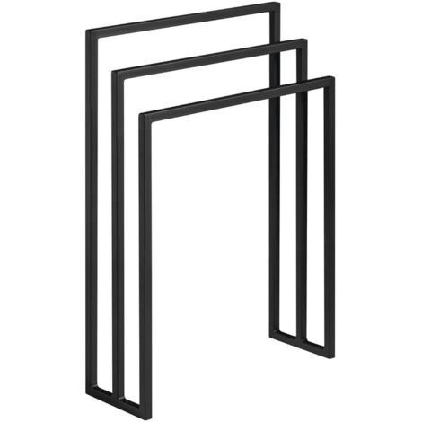 Sapho Equipamiento de baño - Toallero de pie, negro mate SKA303