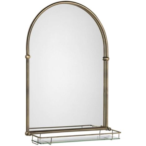 Sapho Espejos - Espejo Tiga 48x67 cm, con estante, bronce HZ206
