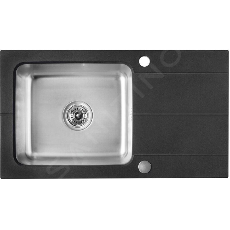 Sapho - viers - Evier 44x78 cm, granit/inox GR9104