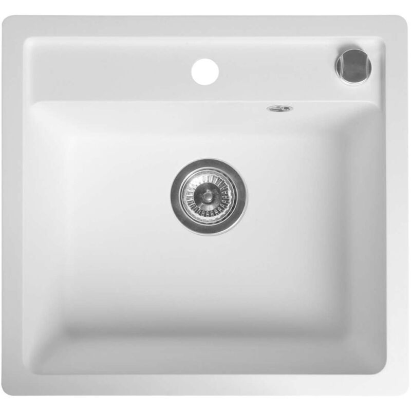 Sapho - viers - Evier en granit, 53x50 cm, blanc GR1031