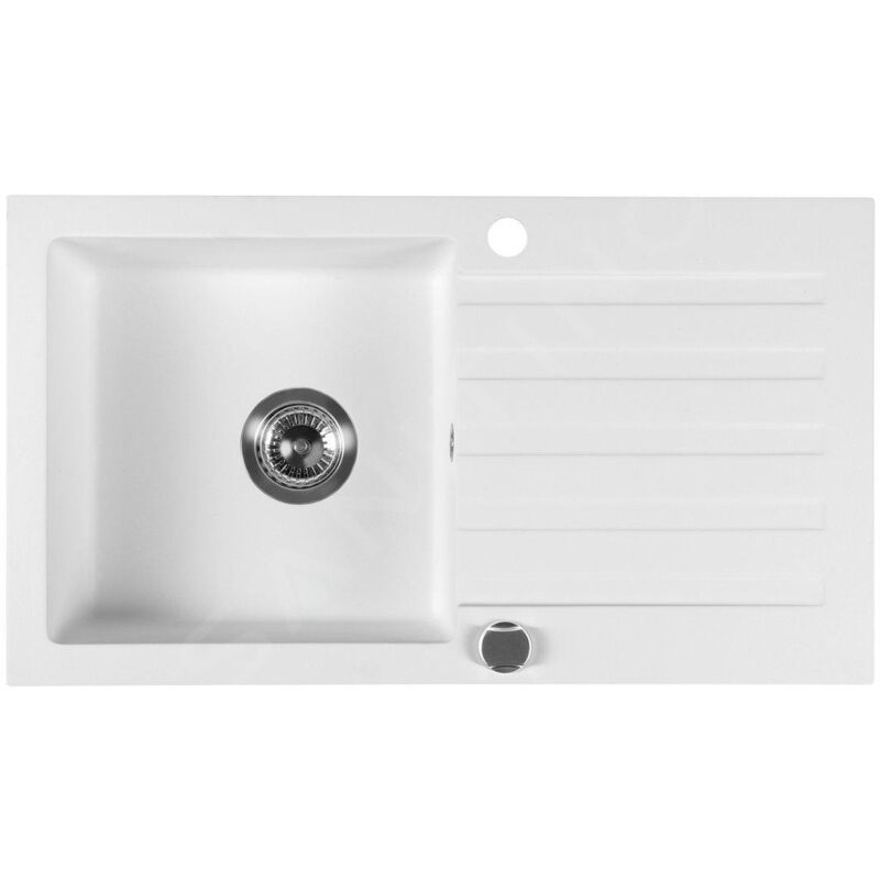 Sapho - viers - Evier en granit, 780x440 mm, blanc GR7201