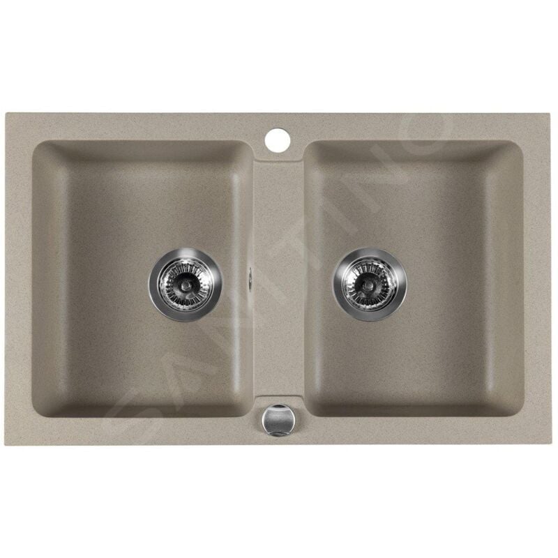 Sapho - viers - Evier en granit, 780x475 mm, beige GR2222