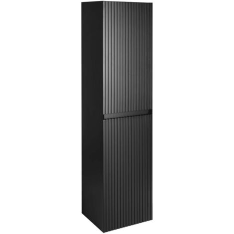 Sapho Filena - Hochschrank 35x140x30 cm, 2 Türen L/R, mattschwarz strip FID3540BS