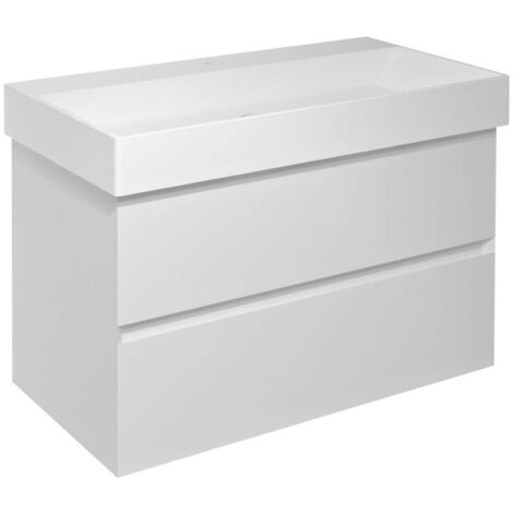 Sapho Filena - Waschbeckenunterschrank 82x52x43 cm, 2 Schubladen, mattweiß FID1285W