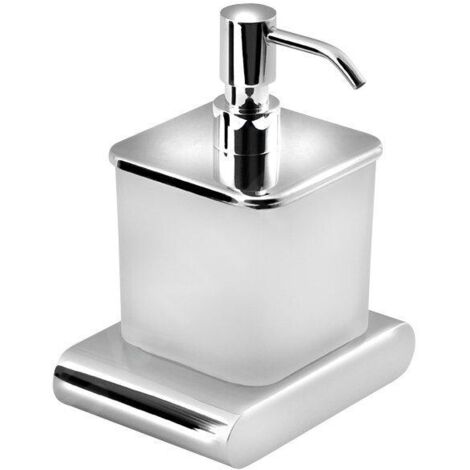 Sapho Flori - Distributeur de savon avec support, verre dépoli/chrome RF019