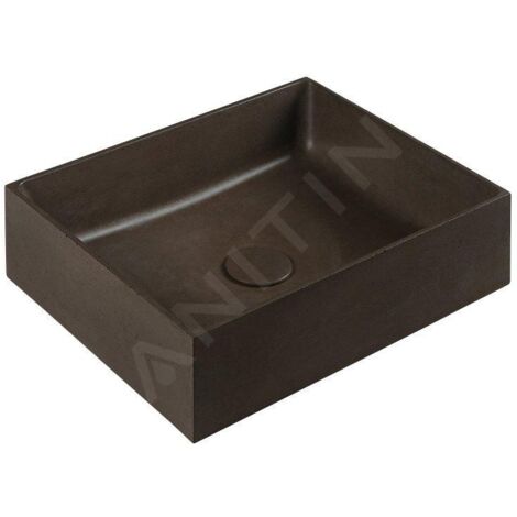 Sapho Formigo - Lavabo à poser 475x365 mm, sans trop-plein, sans trou pour robinet, brun foncé FG014