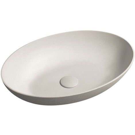 Sapho Formigo - Lavabo da appoggio, 60x40 cm, senza troppopieno, beige FG214