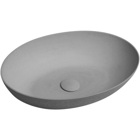 Sapho Formigo - Lavabo sobre encimera, 60x40 cm, sin rebosadero, gris FG217
