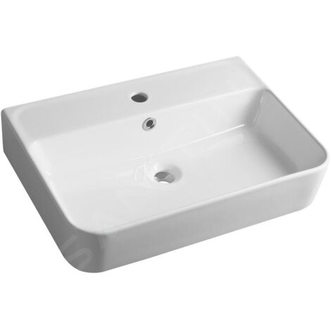 Sapho Gali - Lavabo, 60x42 cm, avec trop-plein, trou pour robinet, blanc TU0177
