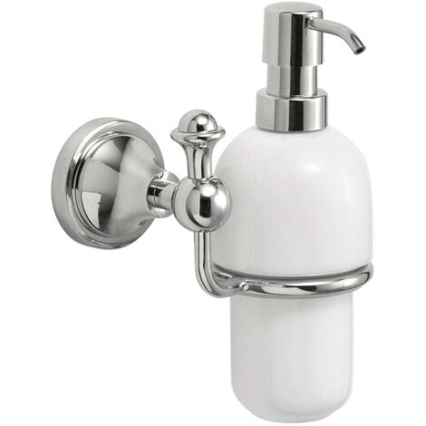 Sapho Gedi Nevis - Distributeur de savon avec support, céramique/chrome NV8013