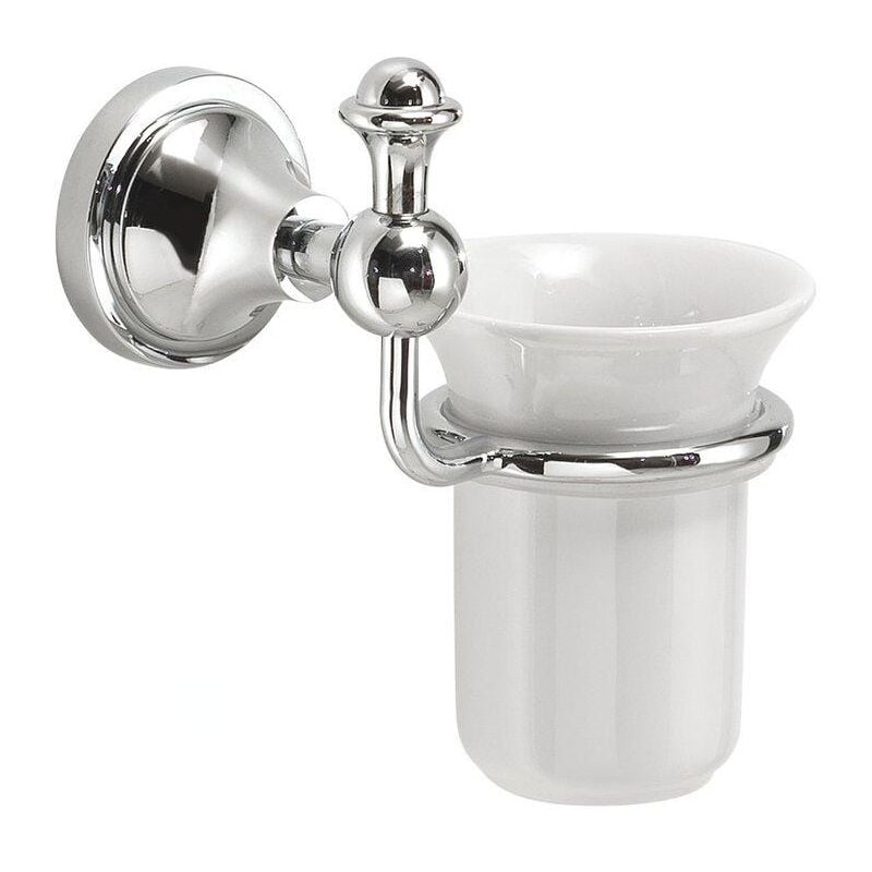 Sapho Gedi Nevis - Porte-brosse à dents et porte-dentifrice, céramique/chrome NV1013