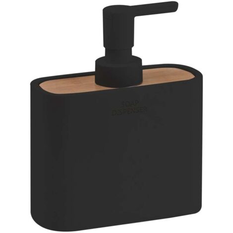 Sapho Gedy Badaccessoires - Standseifenspender Ninfea, schwarz/Bambus 138014