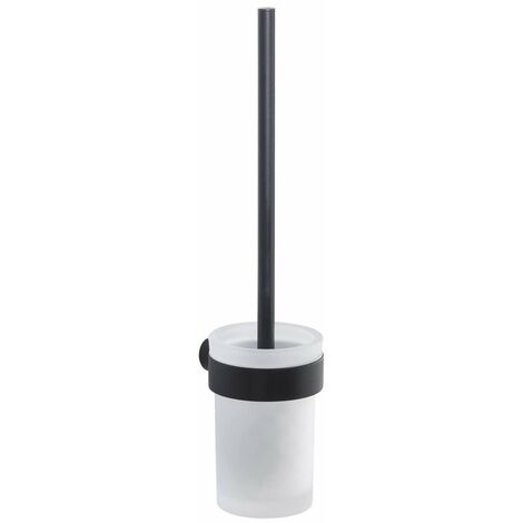 Sapho Gedy Badaccessoires - WC-Bürste mit Halter, Wandmontage, schwarzmatt / Glas Satin PI330314
