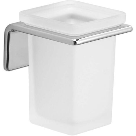 Sapho Gedy Il Giglio - Porta spazzolino e dentifricio, vetro da latte/cromo A91013