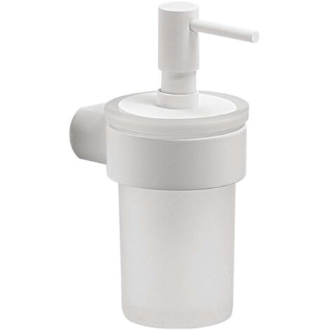 Sapho Gedy Pirenei - Dispensador de jabón con soporte, blanco/cristal satinado PI8102