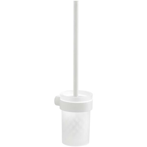 Sapho Gedy Pirenei - Escobilla de WC de pared, con soporte, blanco/cristal satinado PI330302