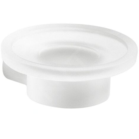 Sapho Gedy Pirenei - Porte-savon avec support, blanc mat/verre satiné PI1102
