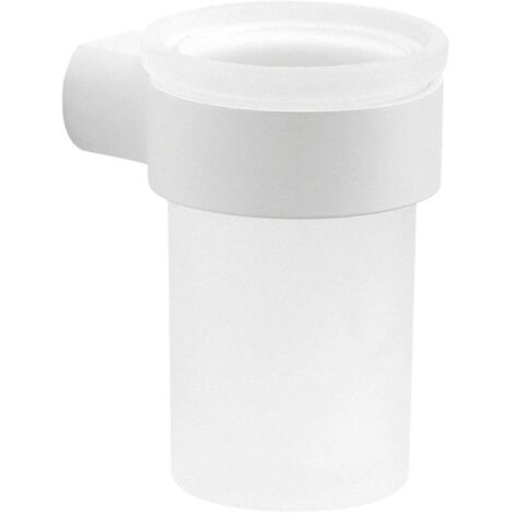 Sapho Gedy Pirenei - Vaso para cepillo de dientes con soporte, blanco mate/cristal satinado PI1002