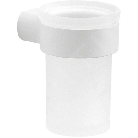 Sapho Gedy Pirenei - Verre pour brosse à dents et dentifrice, avec support, blanc mat/verre satiné PI1002