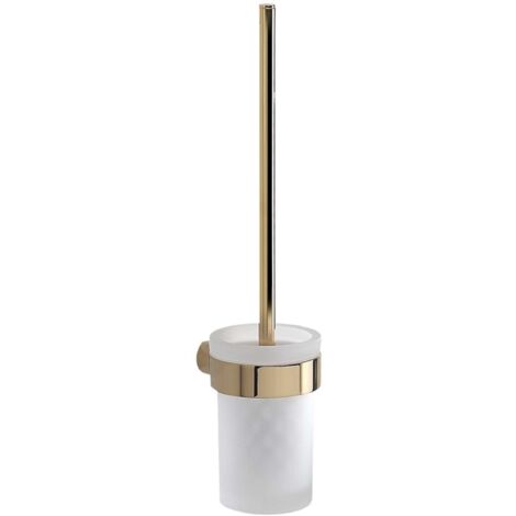Sapho Gedy Pirenei - Wand-WC-Bürste mit Halter, Gold/Glas Satin PI330387