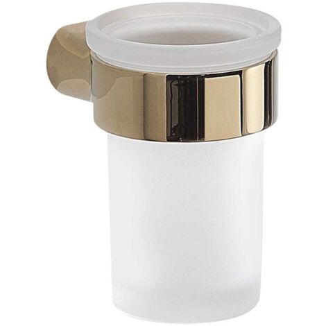 Sapho Gedy Pirenei - Zahnputzbecher mit Halter, Milchglas/Gold PI1087