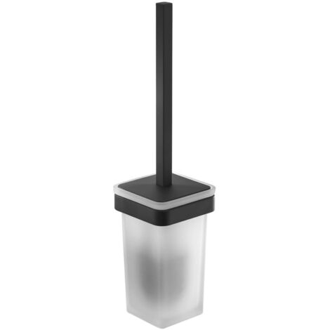 Sapho Gedy Samoa - Escobilla de WC de pared, con soporte, cristal/negro mate A83314