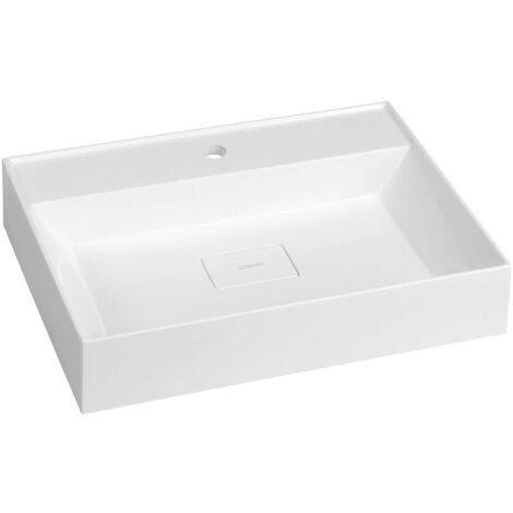 Sapho Godiva - Lavabo 58x44 cm, senza troppopieno, con foro per miscelatore, bianco GU058