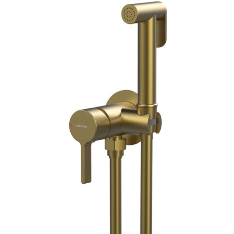 Sapho Iconic - Mitigeur de bidet encastré, avec douchette, avec corps d'encastrement, doré mat AF040GB