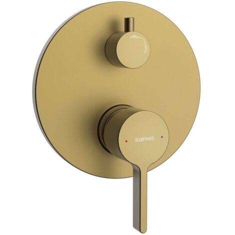 Sapho Iconic - Unterputzarmatur, für 2 Verbraucher, mit Einbaukörper, Gold matt AF042GB